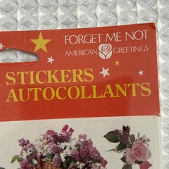 Vtg 4 Sheets Forget Me Not Stickers Floral Arrangements American Greetings NEW