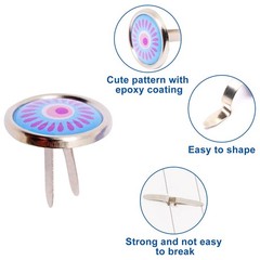 120 PCS 12x12mm Multicolor Cute Round Mini Brads Paper Fasteners for Crafts