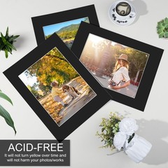 15 PCS 12×16 Inch Black Picture Mats Fits 8.5×11 Inch Photo Bevel Cut Core