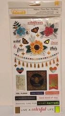American Craft Thickers Alphabet Stickers Chipboard Gold Foil and Foam Phrases