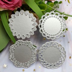 High-Quality Metal Die Cuts Set – 1.9″ Lace Flower Borders for Creative Projects