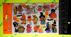 Vintage Halloween Teddy Bear Costume Party Sticker Lot – Rare American Greetings