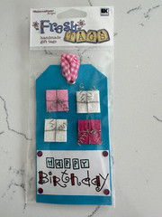 EK Success Rebecca Sower Design Handmade Fresh Gift Tag Happy Birthday Scrapbook