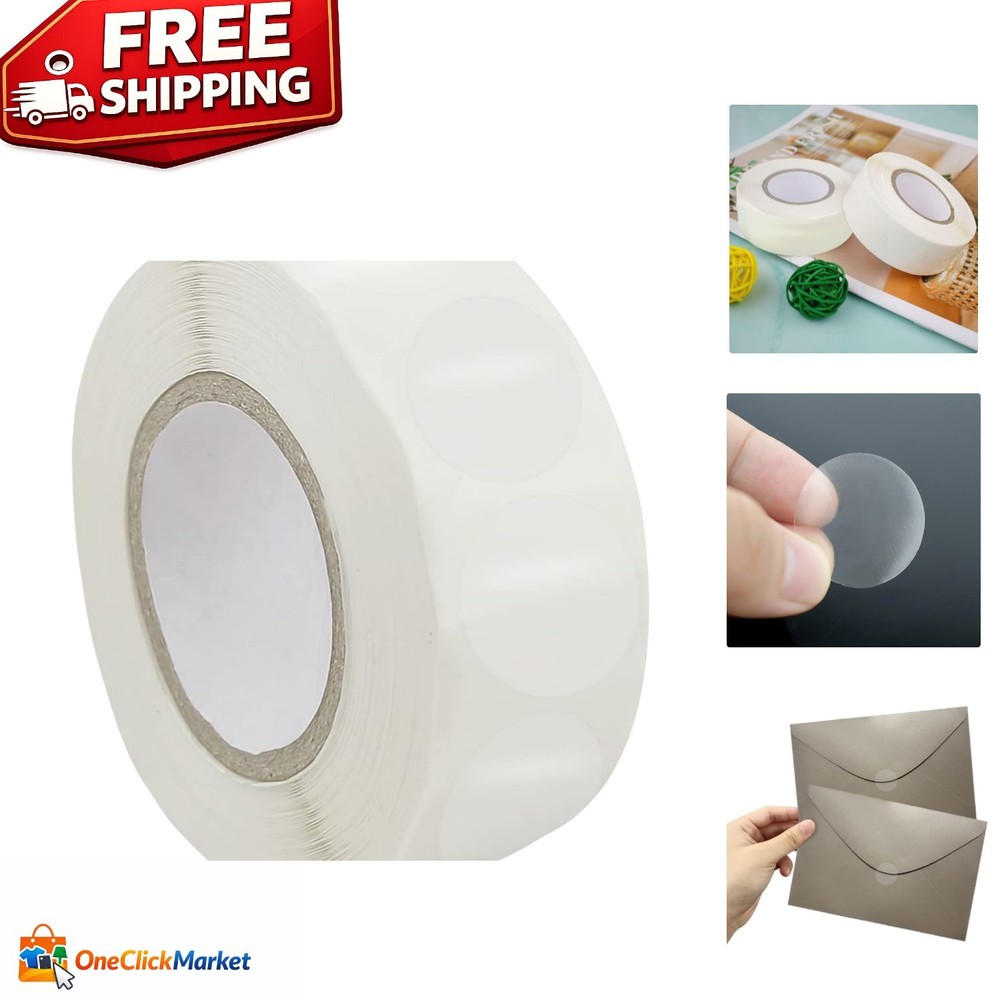 1000 Durable Clear Wafer Seal Labels – 1 Inch Stickers for All Packaging Needs