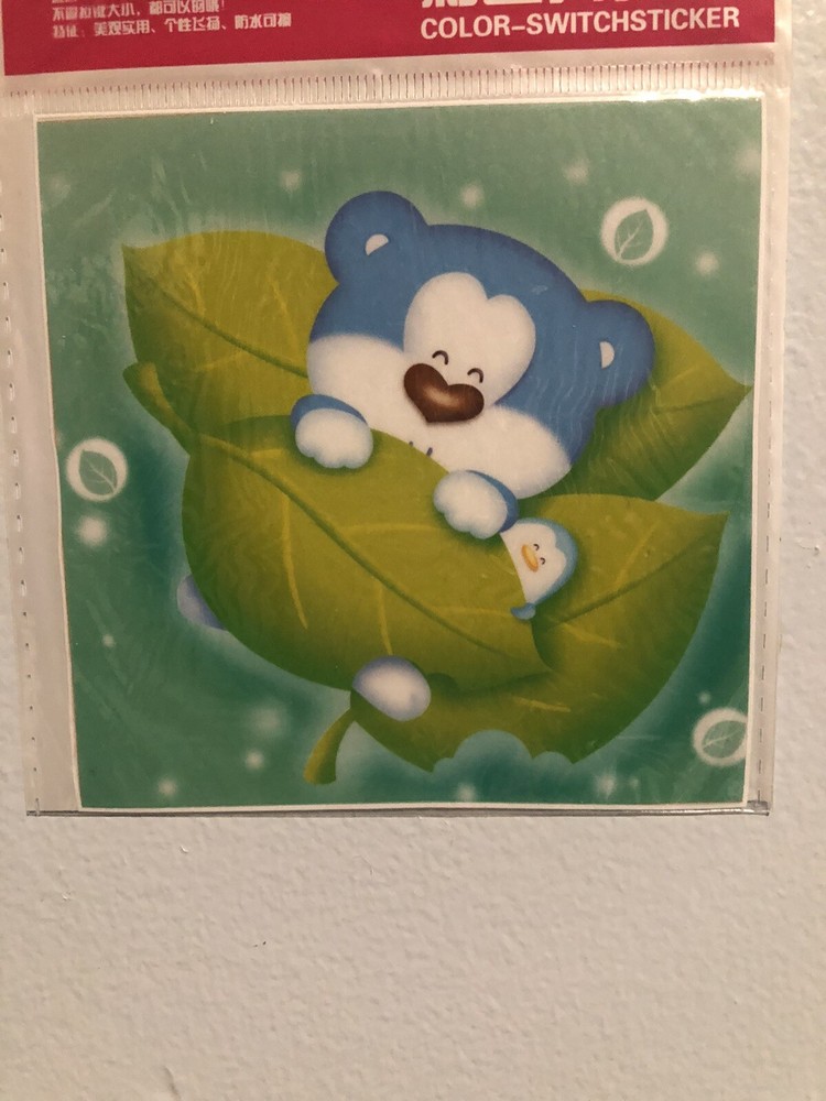 Morning Glory Blue Bear Sleeping Sticker Sheet Scrapbook Diary’s Kids Collect