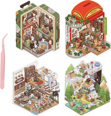 4 Oversized 3D DIY Stickers, Waterproof Quiet Book with Forests Decorating Mobil