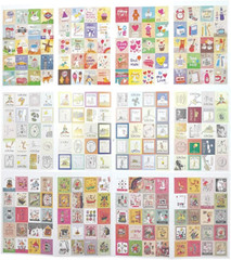 Adhesive Sticker,12 Sheets(240Pcs) Stamp Shape DIY Decorative Paper Paster Ornam