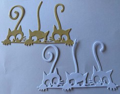 THREE CAT Die-Cuts(3pc)Howling •Kitten•Animal•House-cat•Outside •Feline•Fuzzy•￼