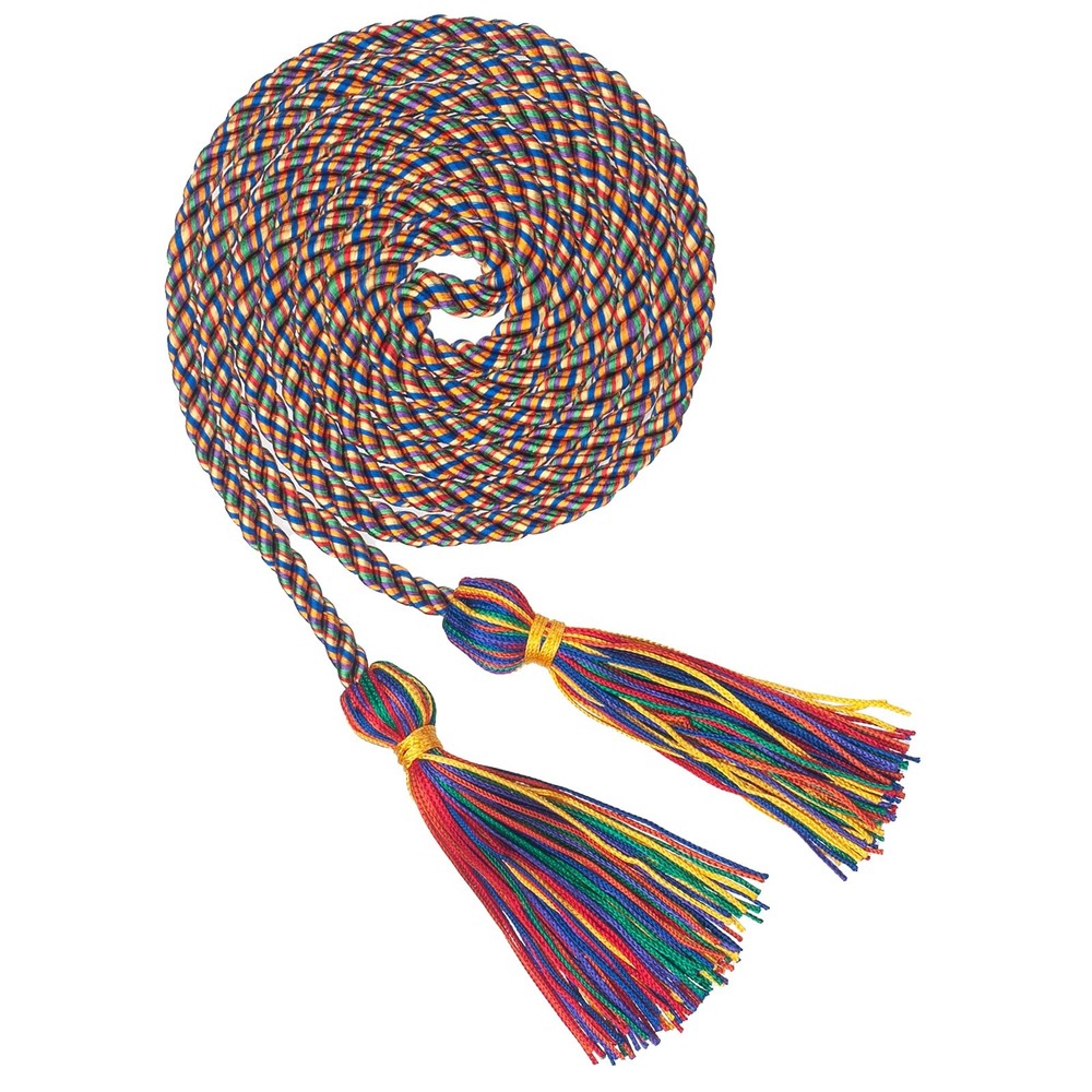 Rainbow Graduation Cord Rayon Braided 2026 68 Inch Polyester Yarn Honor