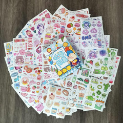 50 Sheets Cute Washi Paper Stickers Cartoon Animal Camping Picnic Food Toast DIY