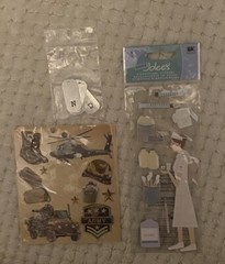 Jolees Botique Military Nurse Dog Tag Scrap Booking Stickers Lot
