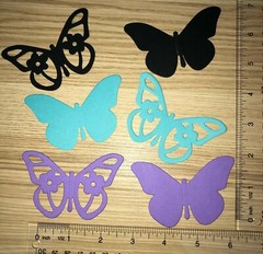 20 BUTTERFLY LAYERS cardstock paper die cut embellishments