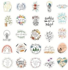 100 pcs Bible Stickers Christian Jesus Inspirational Verse Waterproof Vinyl New