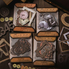 120Pcs Steampunk Junk Journal Supplies, Small Vintage Scrapbook Materials Paper