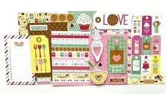 #K125- BAKE ME HAPPY MADE WITH LOVE DOODLEBUG SCRAPBOOK CARD KIT 20pcs A2 A6