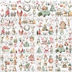 BBTO 12 Sheets Christmas Rub on Transfers for 5.5 x 5.7 inches, Multicolor