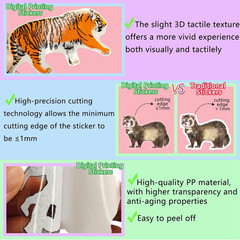 100 Pcs Transparent Animal Stickers – Jungle Wild Safari Zoo Theme