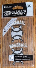 Sticko Prep Rally Baseball Title Embroidered Ball Bats Sports Scrapbook Stickers