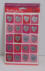 Stickety-Doo-Da SCRATCH OFF HEARTS Valentines Stickers NIP NOS