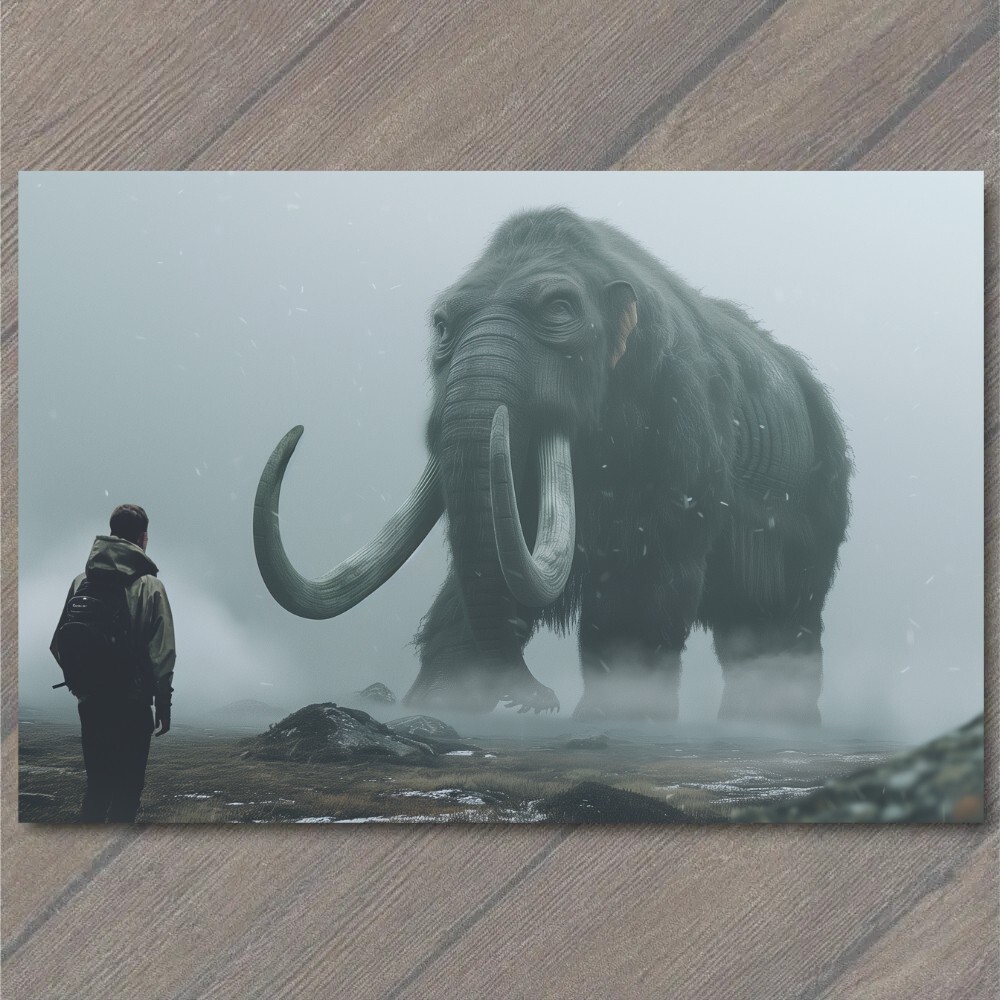 STICKER Woolly Mammoth Elephant Snowy Weird Vibe Strange Unusual Creepy Human