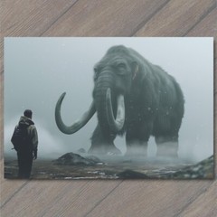 STICKER Woolly Mammoth Elephant Snowy Weird Vibe Strange Unusual Creepy Human