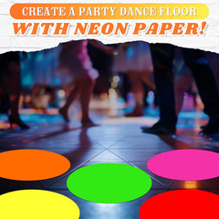 30Pcs 8 Inch Neon Colored round Stickers Glow in the Dark Self-Adhesive VBS Deca