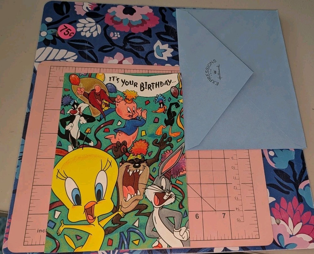 Hallmark Looney Tunes Characters Tweety Taz Greeting Card Birthday w/Envelope