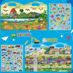 6Set Reusable Sticker Books for Kids,Puffy Sticker Books for Kids,Sticker Boo…