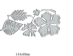 7PCS Hawaiian Flower Leaf Metal Die Cuts,Spring Flower Leaves Card Cutting Dies