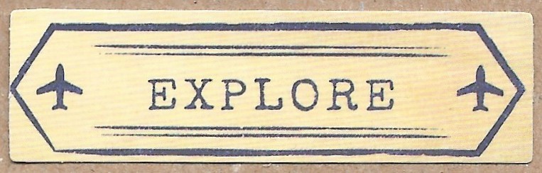 Explore Sticker Die Cut Travel Adventure Airplane Retro Decal