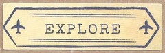 Explore Sticker Die Cut Travel Adventure Airplane Retro Decal