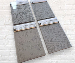 4 Pks Chipboard Asst Alphabet Letters & Elements Self-Adhesive Basic Grey 300+