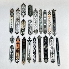 Ornate Gothic Strip Stickers Black Gray Scrapbooking Journaling Collage