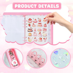 Sticker Storage Organizer Binder A5 Sticker Zipper Photocard Binder Holder Colle