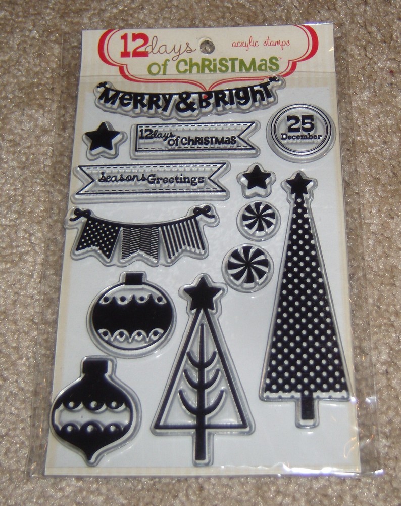 My Mind’s Eye 12 Days of Christmas Acrylic Stamp Set….NIP