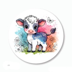 Farm Cow Envelope Seals Scrapbook Stickers Barnyard Cow Favors Labels