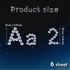 6 SHEETS GLITTER RHINESTONE LETTER STICKERS A-Z CRYSTAL GEMSTONE DIY CRAFT SET
