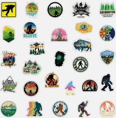 LOT OF 10 PCS Random BIGFOOT sasquatch YETI skunk ape forest decals cryptid wood