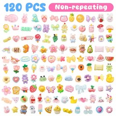 Zefy 120pcs Cute Slime Charms, No Repeating Jelly Resin Small, Multicolor