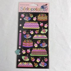 Vintage Birthday Party Binder Stickers Balloons Cards Scrapbook Stickopotumus