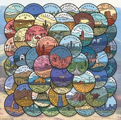 50 USA State Stickers Pack Vinyl 2” Diameter All 50 United States Of America