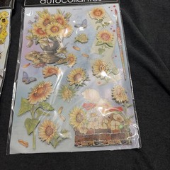 3D Glitter Vellum Jot Hand Made Stickers Flowers Butterfly NEW X2