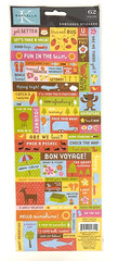 Marcella K Travel Adventure Road Trip Vacation Embossed Pack Scrapbook Stickers