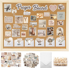 Boho Prayer Board Supplies – 164 Pcs Brown Bible Verse Jesus Christian Bulletin