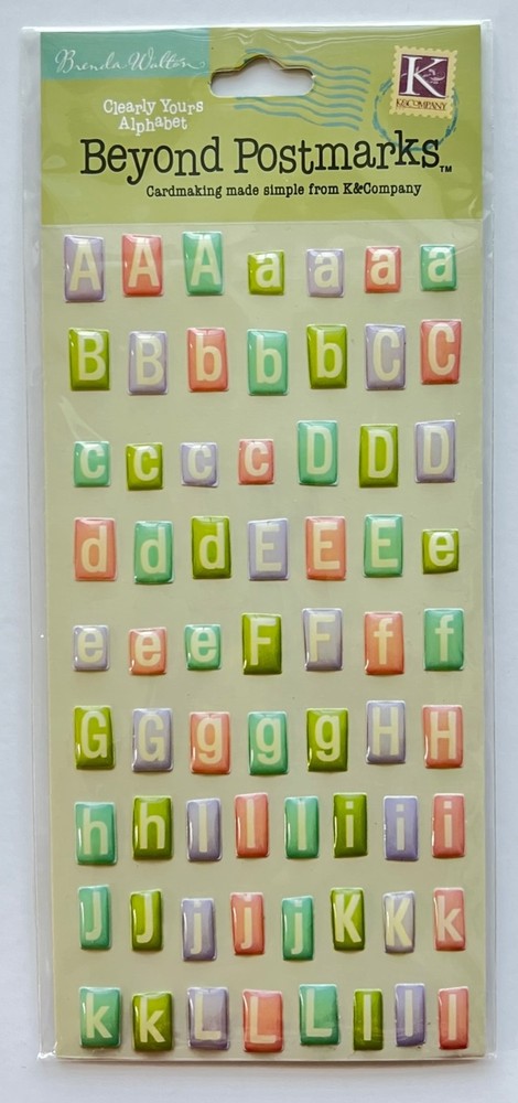✍️k&co EPOXY ALPHABET STICKERS Beyond Postmarks mini 3D letter Brenda Walton 🔤