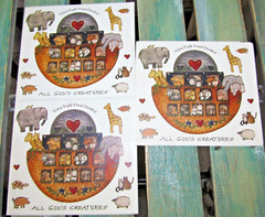 Vintage Stickers 3 sheets Joy Marie #13920 God’s Creatures Noah’s Ark Stickers