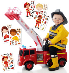 48 Sheets Firefighter Stickers for Kids DIY Craft Party Supplies – 8 Designs