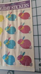 Vintage Stickers Easter Bunnies Prism Paper Magic Group 1 sheet