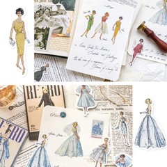 280 Pcs Vintage People Washi Stickers, 7 Styles Multicolor