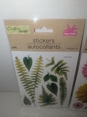 Crafters Square Magic On Lot Of 3 (30) Stickers Flowers & Ferns